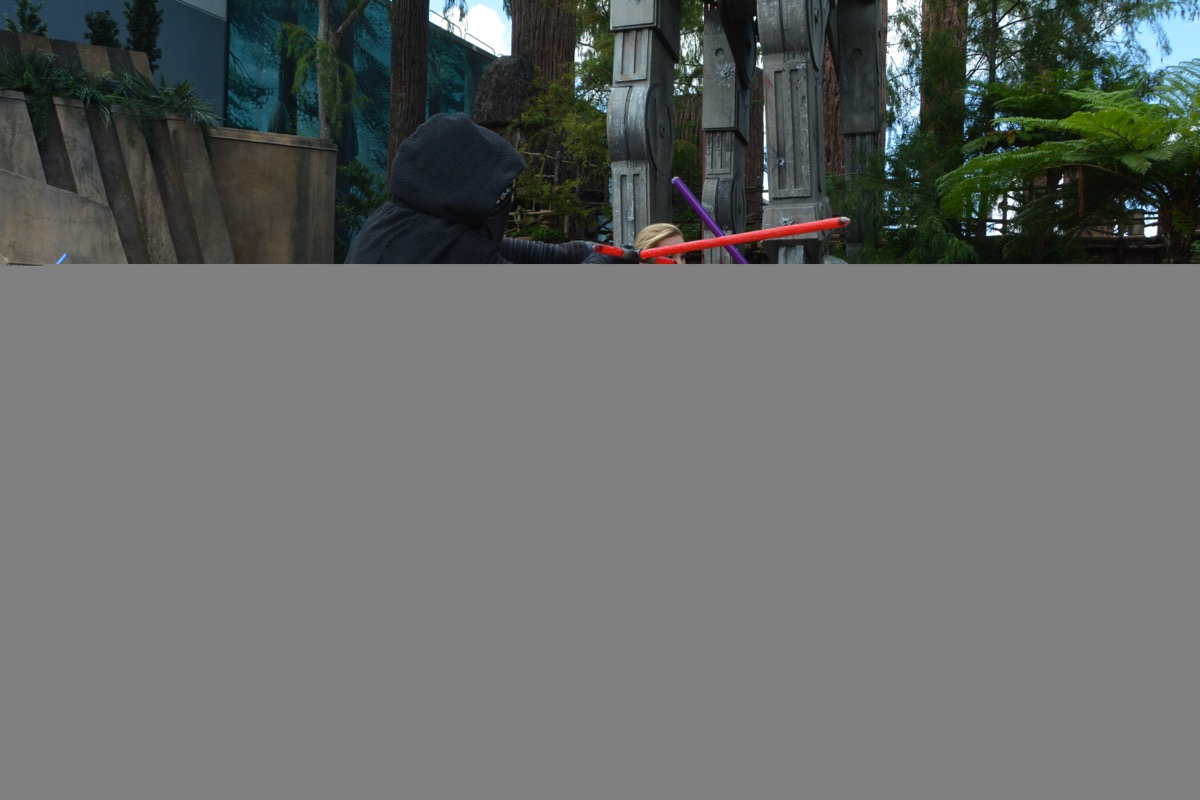 A padawan battles Kylo Ren  at Disney's Hollywood Studios in Orlando.