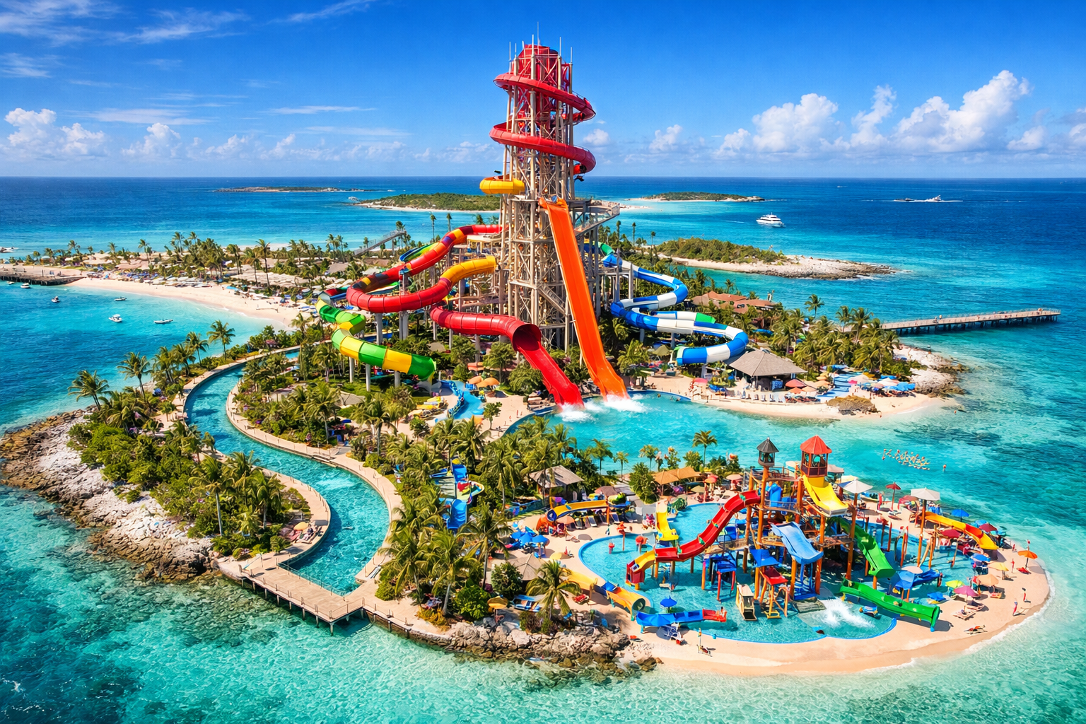 A 170-Foot Tower, 19 Slides, and a Lazy River — Norwegian Sets an Opening Date for Its Massive Bahamas Waterpark